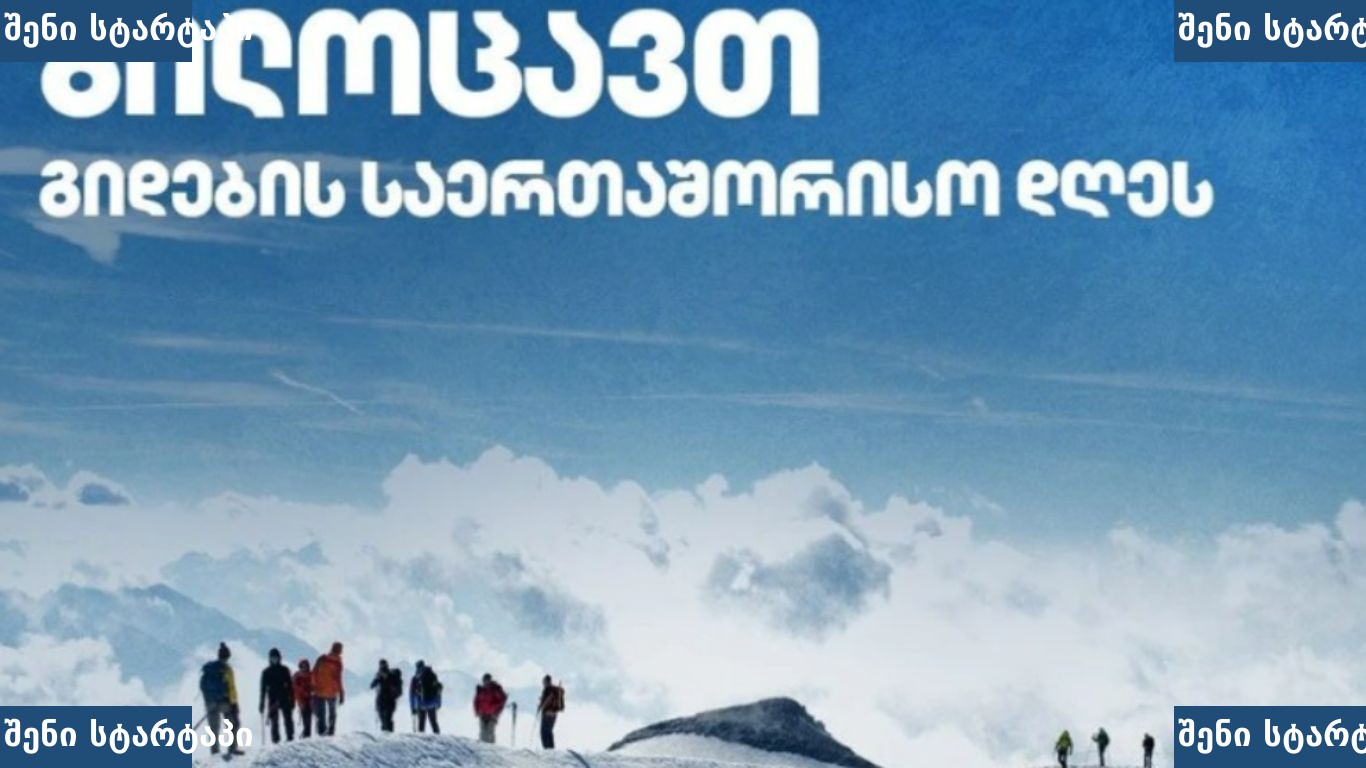 გიდების სარეკლამო პლაკატი მთებში — საქართველო
