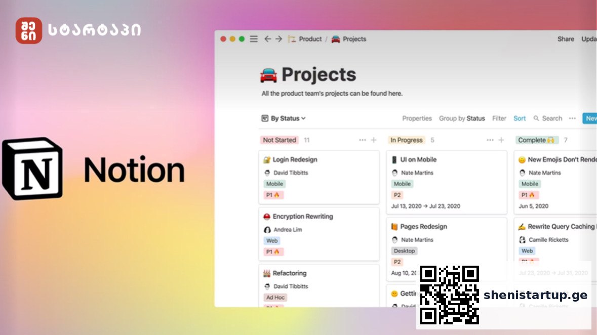Notion – პლატფორმა დიდი ბიზნესებისთვის, რომელსაც ორგანიზაცია პროდუქტიულობის ახალ დონეზე მიჰყავს — შენი სტარტაპი