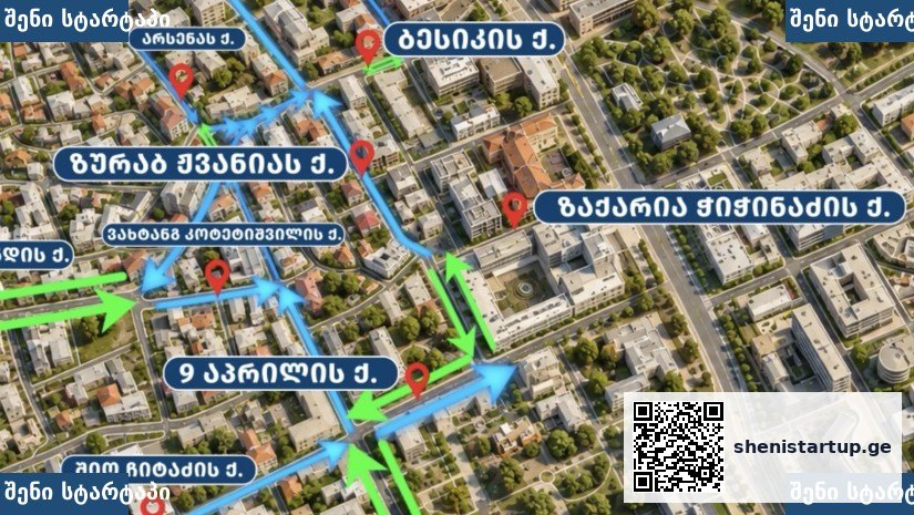 ქალაქის რუკა და გზების მიმართულებები, საქართველო